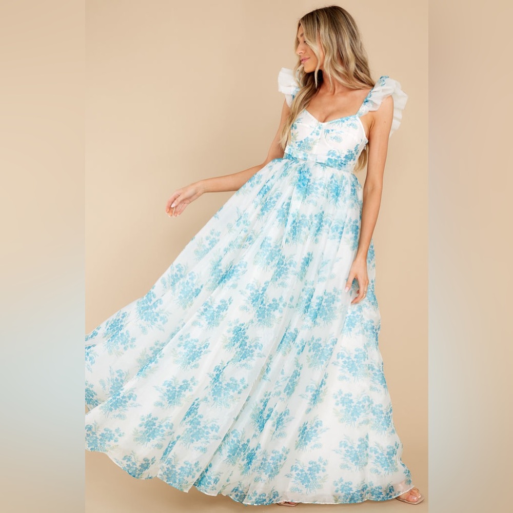 RARE!! Loveshackfancy Macron Magic Turquoise Gown US6